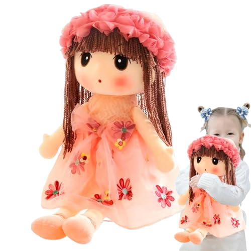 Generisch Plüschpuppenmädchen für Babys,Plüschpuppe - Sweetheart Rag Doll Cozy Cuddle | Handgefertigte Stoffpuppen, kuschelweiche handgemachte Puppe mit Hutrock und Kleidung für Kinder, Babys von Generisch