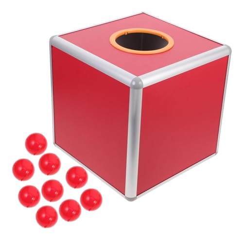 Generisch Quadratische Tombola-ball-spielbox, Multifunktionale Für Tickets, Karte, Bonnus-ziehbox Und Bälle Für Geschäftstreffen, Fundraising-zubehör, 25 Cm, Rot von Generisch