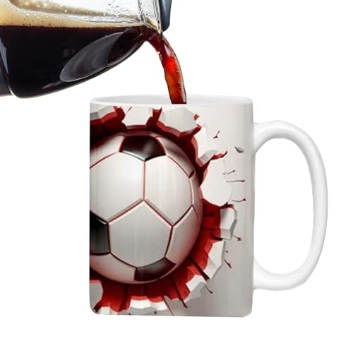 Generisch Reise-Kaffeetasse, Kugel-Keramikbecher,Flache 350-ml-Kugelbecher-Kaffeetasse mit 3D-Effekt | Keramik-Teetasse, lebendige Farben, Keramiktasse für Kaffee, Tee, heiße Schokolade von Generisch