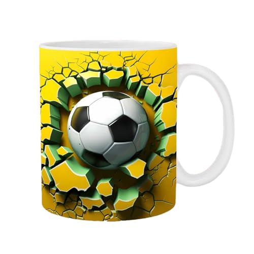 Generisch Reise-Kaffeetasse, Kugel-Keramikbecher | Tragbarer Ballbecher mit flachem 3D-Effekt | Keramik-Teetasse, lebendige Farben, Keramiktasse für Kaffee, Tee, heiße Schokolade von Generisch