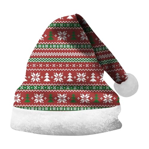 Generisch Retourenkauf, Weihnachtsmütze Erwachsene Kinder Winter Nikolausmütze Christmas Hat Mütze Weihnachten Lustige Weihnachtsoutfit Familie Warm Weihnachts Accessoires Santa Hat von Generisch