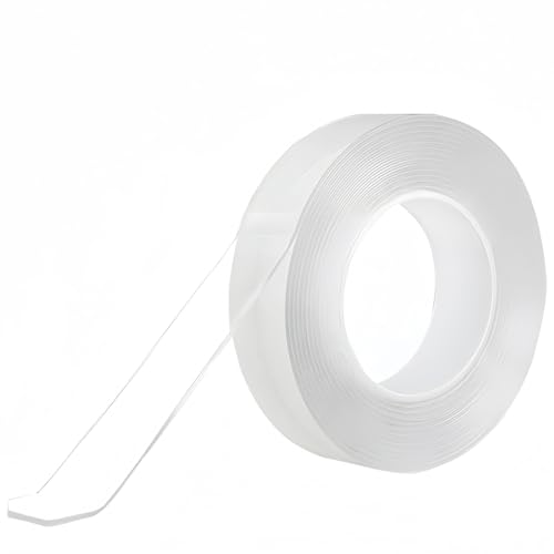 Generisch SHUNCHG 3 Meter Doppelseitiges Klebeband Extra Stark (2mm dick, 20mm breit) Transparentes Abwaschbares Doppelklebeband Nano Beidseitiges für Teppich, Foto, Küche, Zuhause, Outdoor von Generisch