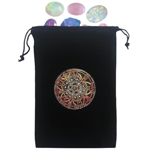 Generisch Samt-Tarot-Beutel,12x17,5cm Tarotkarten Stoffbeutel - Neuartige Tarotkarten- und Würfel-Aufbewahrungstasche, Schmuckbeutel, Brettspiel-Tarot-Tasche mit Kordelzug für Tarot-Enthusiasten von Generisch