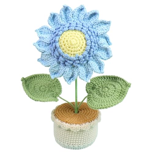 Generisch Simulierte Sonnenblume, 25cm Niedliche Häkel Kunstblumen, Auto-Armaturenbrett-Decor, Plüsch Strickblumen, Häkel Sonnenblume, Miniatur Sonnenblumen Häkelblumen von Generisch