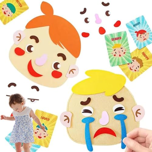 Generisch Social Emotional Learning Toy | Multiplayer Making Faces Game | Classroom Activity Kit, Felt Emoticon Kit for Interactive Play, Perfect for Parks, Outdoors, Home, and School von Generisch