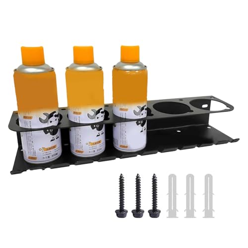 Generisch Sprühflaschenhalter, Spray Bottle Storage Rack, Wandmontiertes Aerosol-Aufbewahrungsregal, Spray Bottle Holder, Robuster Werkzeug-Organizer Aus Stahl Mit 5 Löchern von Generisch