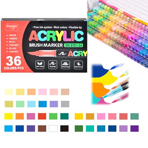 Generisch Stellaya Acrylic Markers, Stellaya Acrylic Markers for Coloring Books, Stellaya Straight Liquid Acrylic Marker (36 pcs) von Generisch