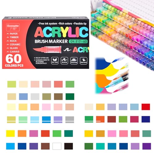 Generisch Stellaya Acrylic Markers, Stellaya Acrylic Markers for Coloring Books, Stellaya Straight Liquid Acrylic Marker (60 pcs) von Generisch