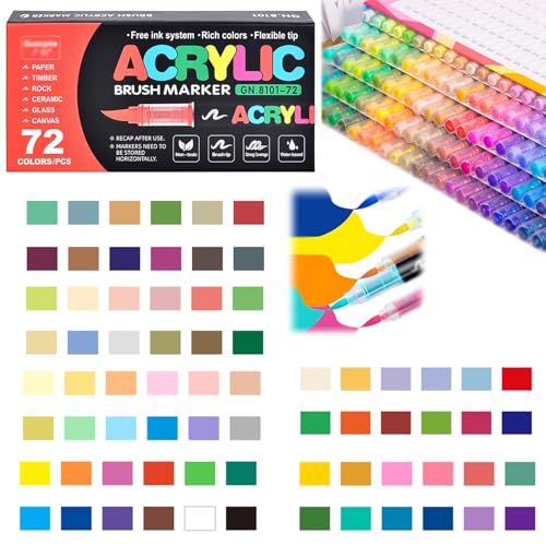 Generisch Stellaya Acrylic Markers, Stellaya Acrylic Markers for Coloring Books, Stellaya Straight Liquid Acrylic Marker (72 pcs) von Generisch