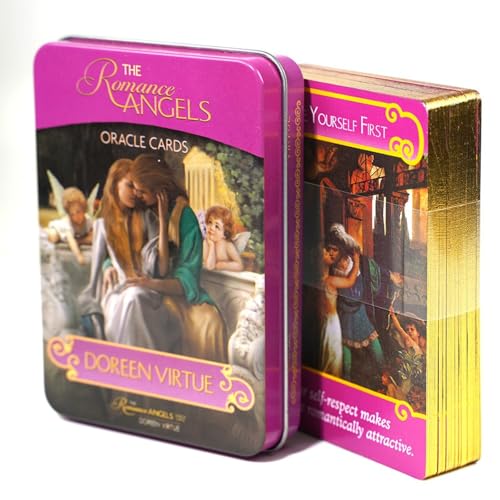 Generisch The Romance Angels Orakelkarten - 7,4x10,2cm, Premium-Kunstkarte, verpackt in eleganter Eisenbox von Generisch