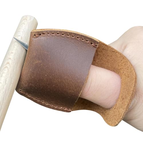 Generisch Thumb Guard, Wood Carving Leather Finger Protector, Handcrafted Safety For Whittling, Carpentry & Woodworking, Essential Carving Accessory Men, 1.38x0.98x0.39 Inch von Generisch