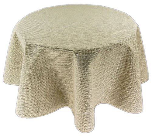 Generisch Tischdecke rund 160 cm Gartendecke Beige mit Saum abwaschbar Gartentischdecke Balkon Terrasse wetterfest (Beige) von Generisch