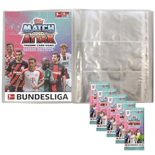 Generisch Topps Match Attax Bundesliga - 2023/24-1 Leere Sammelmappe + 5 Booster von Generisch