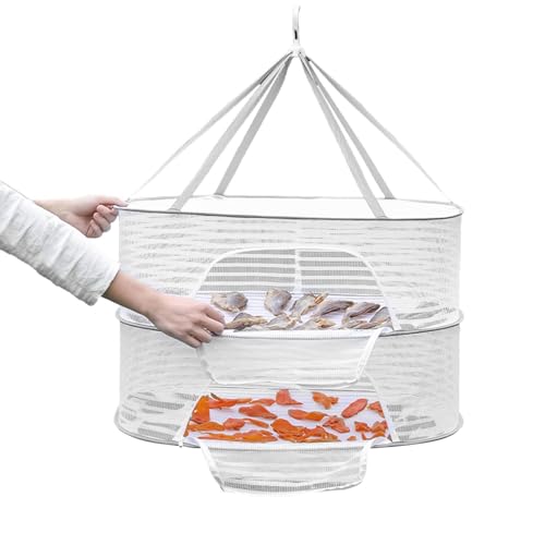 Generisch Wäscheständer Aus Netzstoff – Faltbarer Hängender Mesh-Trockner, Zum Trocknen Flach Auslegen, Mesh-Kleiderbügel, Um 360 Grad Drehbarer, Faltbarer Wäscheständer – 60 X 40 cm, Zweite Etage von Generisch