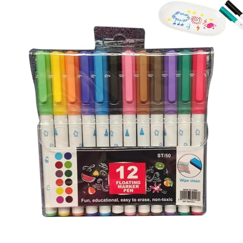 Generisch Wasserfarbenmarker, Wasserfarbenstifte, 12X Whiteboard-Marker-Malstifte für Kinder, Auslaufsichere Malstifte, Kunststifte, nicht reizende Zeichenmarker für Tassen, Tafeln und Keramik von Generisch