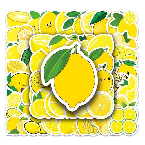 Generisch Wasserfeste Zitronenaufkleber, Zitrone Aufkleber Wasserfeste, Cartoon Niedliche Obst Stickers Für Laptop Skateboard Auto Scrapbook Gepäck Computer, Lemon Sticker von Generisch