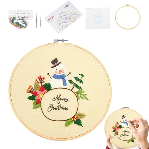 Generisch Weihnachts-Stickset,Stickset Weihnachten - Winter Stickset Handstickset | Weihnachts-Stickmuster, Anfänger-Stickset für Wohnzimmer, Schlafzimmer, Anfänger, Familie von Generisch