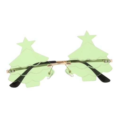 Generisch Weihnachtsbaumgläser sonnenbrillen dekoration Trends weihnachtsdeko weihnachtsgeschenke Randlose Weihnachtsbaum-Sonnenbrille Weihnachtsfoto-Requisite Partybrille Metall Light Green von Generisch