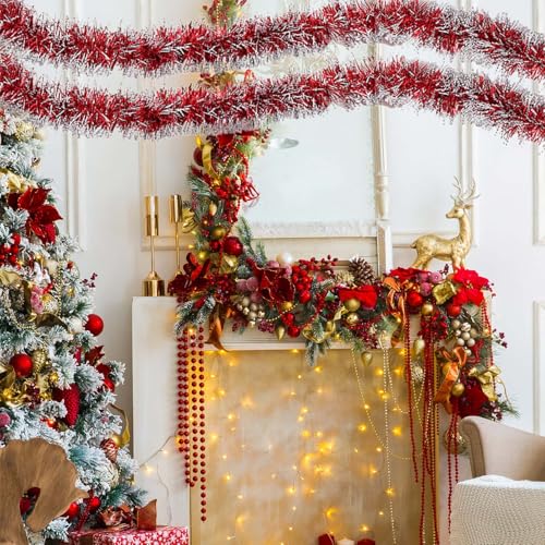 Generisch Weihnachtsdeko Girlande 1 Stück Lametta Weihnachtsbaum Girlande Christmas Garland 200 cm Christmas Decorations Lametta Girlande Weihnachtsgirlande Weinachtsdekorationen Girlande Weihnachten von Generisch