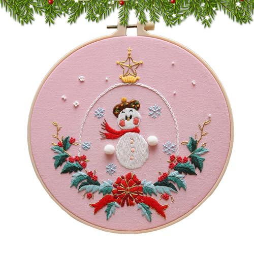 Generisch Weihnachtsornament-Bastelset, Weihnachtsstiche -Ornamente, Stickset Weihnachtsstrümpfe für Erwachsene und Kinder von Generisch