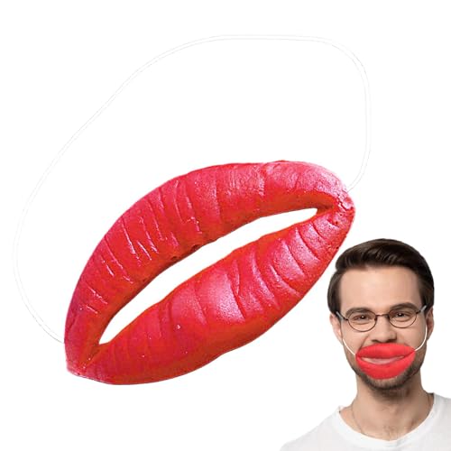 Generisch Wurstmaul Requisiten, Latex Funny Red Lips Gesichtsabdeckung, Cosplay Kostüm Zubehör Wurstmaul, Halloween Foto Requisiten Wurstmaul Dekoration von Generisch