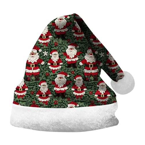 Generisch weihnachtsmütze unisex, Weihnachtsmütze Erwachsene Kinder Winter Weihnachts Accessoires Santa Hat Weihnachtsoutfit Familie Warm Christmas Hat Lustige Nikolausmütze Mütze Weihnachten von Generisch