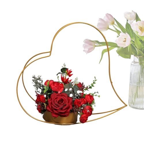 Geometrische Metall-Mittelstücke, eleganter herzförmiger Blumenkorb aus Eisen, Blumenarrangement, Ornament für Hochzeitstischdekorationen Geometrische Metall-Mittelstücke, eleganter herzförmiger Blumenkorb aus Eisen, Blumenarrangement, Ornament für Hochzeitstischdekorationen von Generisch