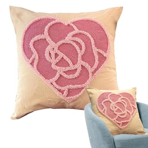 Gestickte Kissenbezüge, Stickkissen-Set,Handstickset Kissenbezug - Sofa-Kissenbezug, Blumen-Kissenbezug, Überwurf-Kissenbezüge mit Stickgarn und Rahmen von Generisch