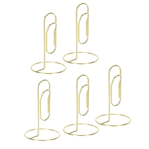 Goldene Tischkartenhalter – elegante Memo-Clip-Ständer für Tischnummern, Fotos und Notizen – vielseitiger Büroklammer-Halter für Hochzeiten und Veranstaltungen, 5 Stück Goldene Tischkartenhalter – elegante Memo-Clip-Ständer für Tischnummern, Fotos und Notizen – vielseitiger Büroklammer-Halter für Hochzeiten und Veranstaltungen, 5 Stück von Generisch