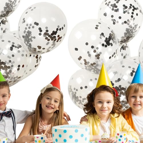 Goldfarbene Konfetti-Luftballons – Party-Paillettenballon, Latex-Konfetti-Ballons, 100 Stück, mehrfarbige Pailletten-Ballons, funkelnde Dekoration mit goldenem Papier für Hochzeit und Babyparty von Generisch