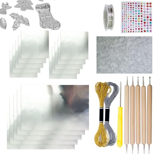 Goldfolie Transferfolien - Handgemachtes Folienpapier Bastelset | Silber Gold Glanz Zubehör Für Kinder Erwachsene Gravur Malerei Kunst Goldfolie Transferfolien - Handgemachtes Folienpapier Bastelset | Silber Gold Glanz Zubehör Für Kinder Erwachsene Gravur Malerei Kunst von Generisch