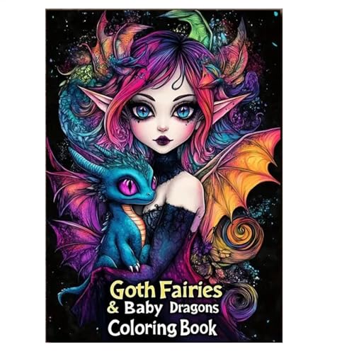 Gothic-inspiriertes Farbseiten-Zeichenbuch | Kreatives Tägliches Drachen-Feen-Kunstskizzenbuch | Malbuch Für Erwachsene – Malbücher Für Erwachsene Zur Gothic-Entspannung Für Erwachsene | Gothic-Fantas von Generisch