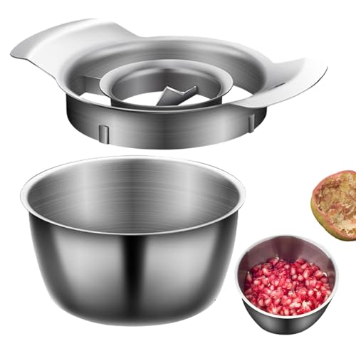 Granatapfel-Schälwerkzeug,Granatapfelschäler,Granatapfel Schüssel & Entkerner Aus Edelstahl Für Granatapfel, Granatapfel-Entkerner-Schälwerkzeug-Set Zum Schälen Von Granatapfelkernen von Generisch