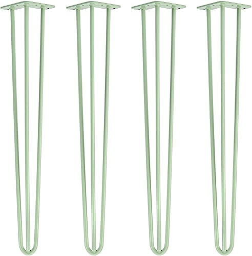 Grüne Haarnadel-Möbelbeine, Set mit 4 stabilen Stahl-Metall-Tischbeinen für Schreibtisch, Esstisch, Industrie-Stil, moderne Möbel, DIY (55,9 cm) von Generisch