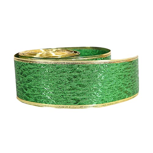 Grünes Band zum Verpacken von Geschenken, grünes Satinband, dickes Stoffband zum Basteln von Kuchenband, Haarschleife, St. Patrick's Day Dekoration, Hochzeitsautodekoration von Generisch