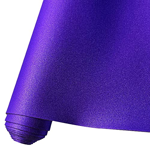 HYANG Matt Fine Sparkle Glitter PU Kunstleder Blätter 1Roll 12"X53"(30cm X 135cm), Fleather ist ideal für handgemachte DIY Handwerksprojekte, Bögen, Handtasche (Kristalllila) von Generisch