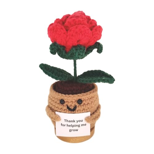 Häkelblumen, Handstrick Plant Pot, Denken Häkelblume Im, Inspirierende Deko Mit Karte Für Frauen Studentinnen Zuhause Kollegen Freunde Auto Arbeitsplatz Schreibtisch Häkelblumen, Handstrick Plant Pot, Denken Häkelblume Im, Inspirierende Deko Mit Karte Für Frauen Studentinnen Zuhause Kollegen Freunde Auto Arbeitsplatz Schreibtisch von Generisch