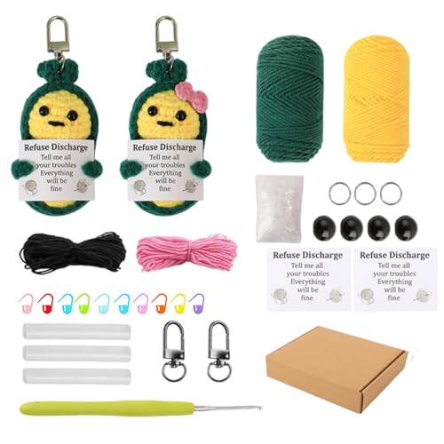 Häkelset – Starter-Set für positive Erbsen, Anfängerfreundliches Garn, Strickzubehör für Kinder, Video-Tutorials für Kinder und Erwachsene von Generisch