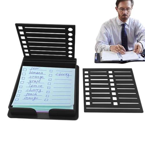 Haftnotiz-Schablone mit Haftnotiz, vielseitige Haftnotiz-Schablone für den Schreibtisch, selbstklebender Notizblock-Notizhalter mit Vorlage, Haftnotiz-Organizer-Spender für Schreibtisch, Büro, Zuhause von Generisch