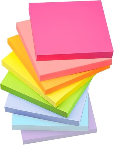 Haftnotizen, 8 Farben, Sticky Notes,Klebezettel,Einfach zu Schreiben und Aufzukleben von Generisch