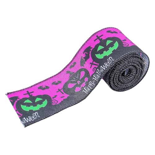 Halloween-Bastelband – 5 m langes dekoratives Geschenkband, Bastelband, Halloween-Thema, -Schädelband für Handwerk, Halloween-Verpackung, Heimdekoration von Generisch