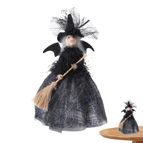 Halloween Dekoration Hexenbaumspitze,Schwarze Hexenpuppe | Hexen mit Hut, Netzkleider, Baumspitzen,Hexen mit Hut, Netzkleider, Baumspitzen für Bäume, Tischdekoration, Feiertagsparty Halloween Dekoration Hexenbaumspitze,Schwarze Hexenpuppe | Hexen mit Hut, Netzkleider, Baumspitzen,Hexen mit Hut, Netzkleider, Baumspitzen für Bäume, Tischdekoration, Feiertagsparty von Generisch