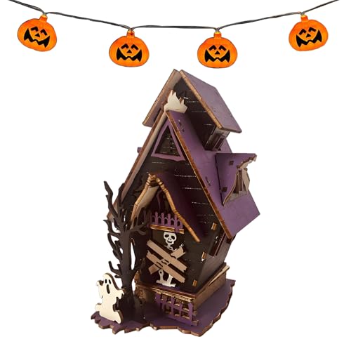 Halloween Geisterhaus | Halloween Tischdekoration,3D Beleuchtetes Rustikales Zentrum Horror Deko Für Kamin Wohnzimmer Party Heimdekoration Halloween Geisterhaus | Halloween Tischdekoration,3D Beleuchtetes Rustikales Zentrum Horror Deko Für Kamin Wohnzimmer Party Heimdekoration von Generisch