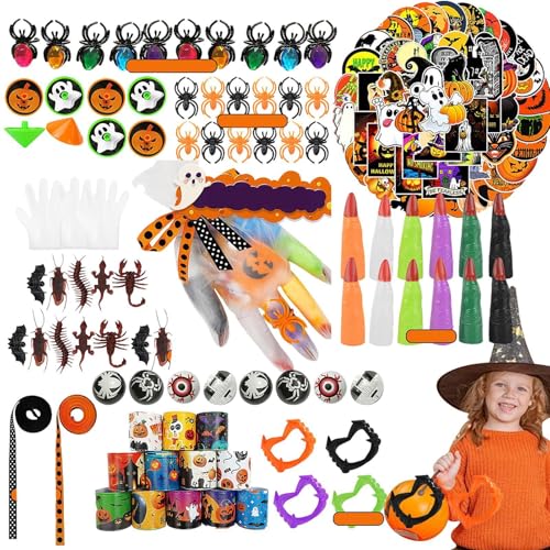 Halloween Goodie Bag Filler - Silikon Halloween Preis Goody Bag Fillers Halloween Tiny Toys - Gruselige vielseitige Halloween Taschen Kinder Halloween Spielzeug für Kinder Mädchen von Generisch