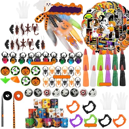 Halloween-Leckerli-Preise – 223 Stück Halloween-Spielzeug, Fidget-Spielzeug, Fidgets-Strumpffüller, Schatzkisten-Geburtstag, Goodie-Bag-Füller, Füllstoff für Kinder und von Generisch