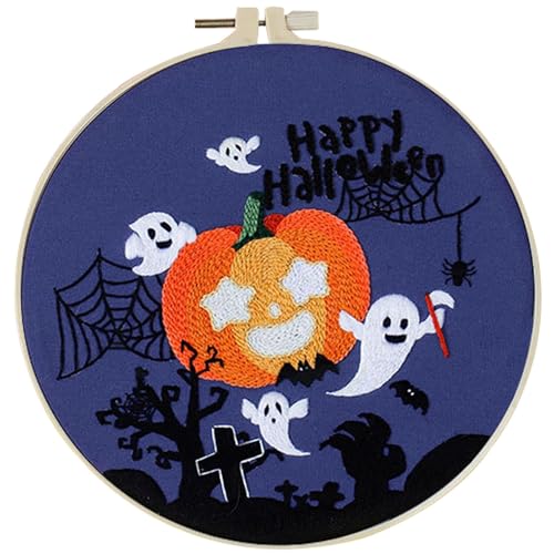 Halloween Needlepoint Kits, Halloween Embroidery Kit, Embroidery Beginner Kit for Beginners, Gothic Themed Embroidery Kit, Novice Set Embroidery Kit Halloween Needlepoint Kit Set for Home Creation von Generisch