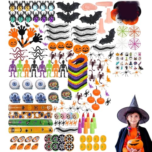 Halloween-Partygeschenke für Kinder,Halloween-Partygeschenke | Halloween Tiny Toys 205 Stück Goody Bag Fillers Halloween-Party-Preis,Vielseitige Silikon-Halloween-Partytüten für Kinder, Halloween-Spie von Generisch