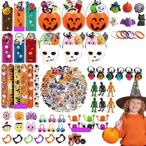 Halloween Sensory Fidget Toys Pack,Halloween Fidget Toys Set - 134 Stück Spielzeug-Partygeschenke für Kinder - Halloween-Set, für Ostereierkorbfüller, Geschenktüten, Pinata-Füller, kleine Spielzeug-Kl von Generisch