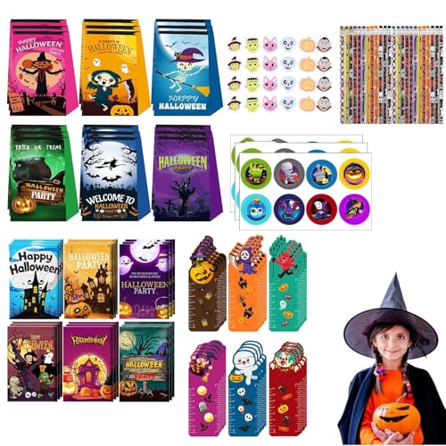 Halloween-Spielzeug für Kinder,Halloween-Spielzeugset,Cartoon-Briefpapier-Set für Kinder | Buntes Festival-Spielset für Kinder, niedliche Schulbelohnungen für Feierlichkeiten, Karnevalspreise von Generisch