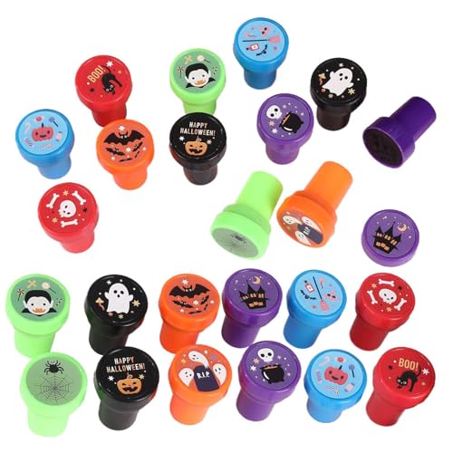 Halloween-Stempel-Set – Halloween-Sortierte selbstfärbende Stempel-Set | Gruselige, niedliche Spielpreise für Süßes oder Saures, Cartoon-Partygeschenke für Halloween von Generisch